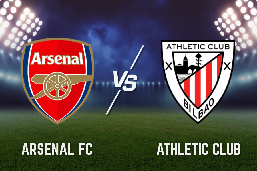 the official logos of arsenal fc and athletic bilbao club football teams