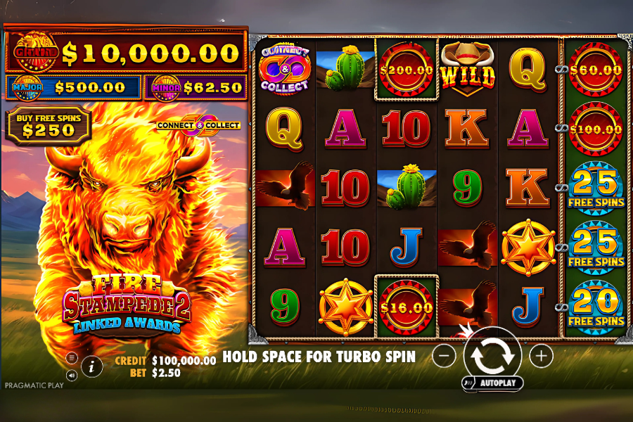 demo play of the fire stampede 2 slot on stake.com