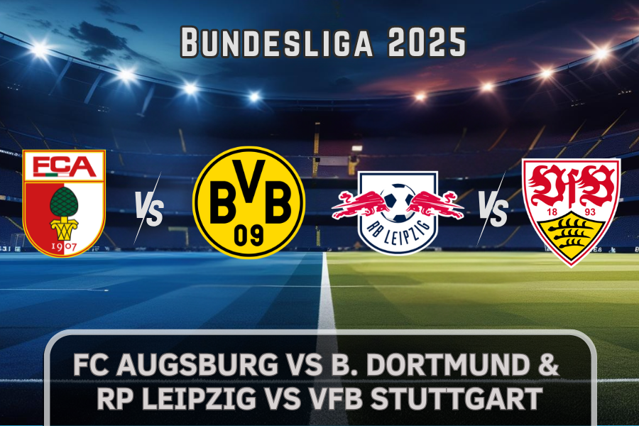 the official logos of leipzig and stuttgart and dortmund and augsburg football teams