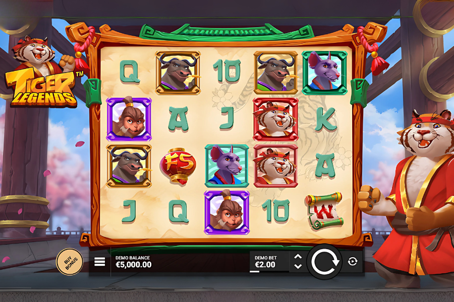 demo play of tiger legends slot on stake.com
