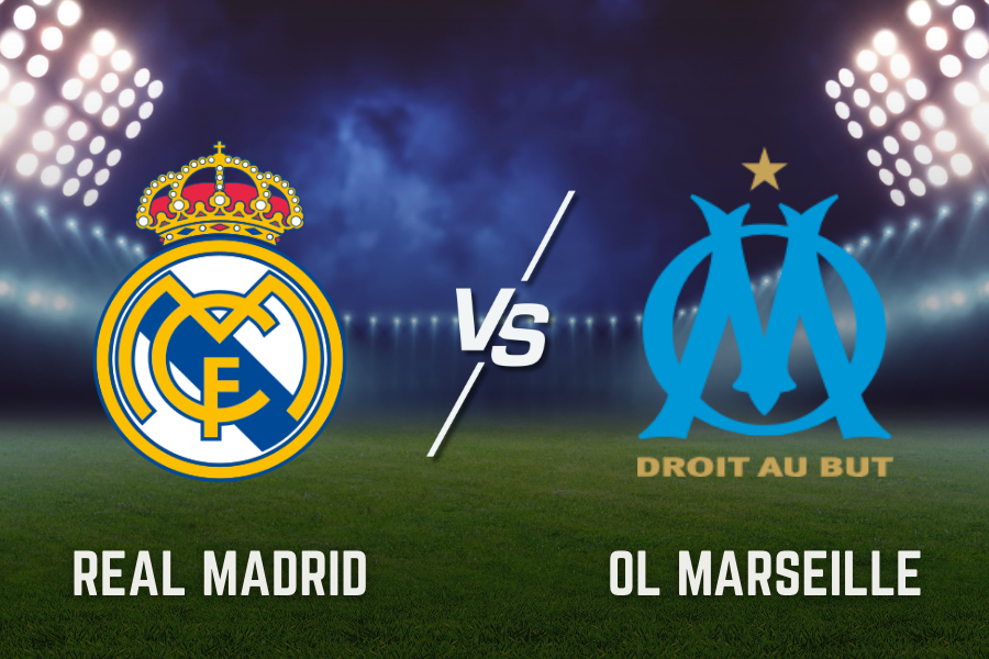 the official logos of real madrid and marseille football teams