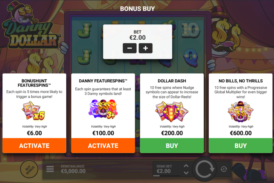 demo play of danny dollar slot on stake