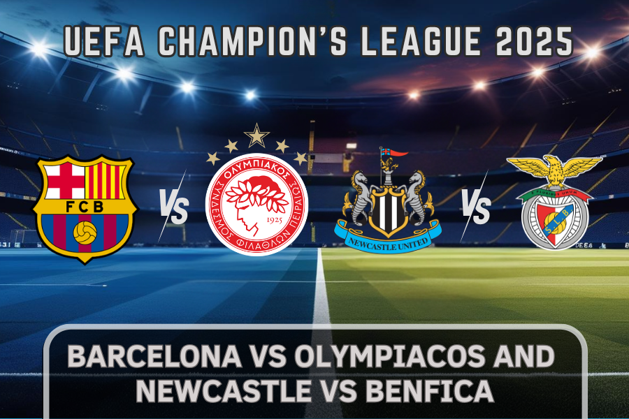 logos of fc barcelona and olympia cosand newcastle and benifica football teams uefa