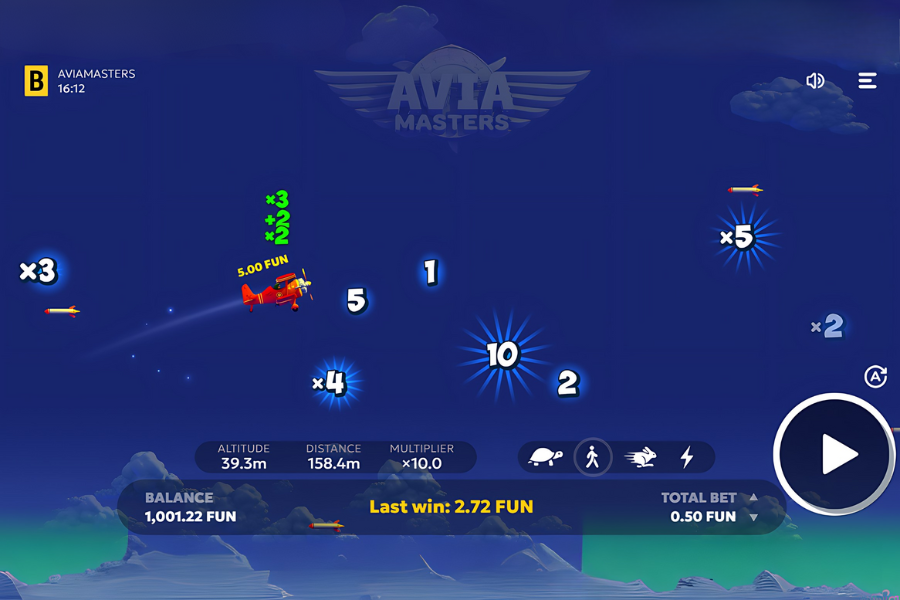 demo play of aviamasters slot on stake.com