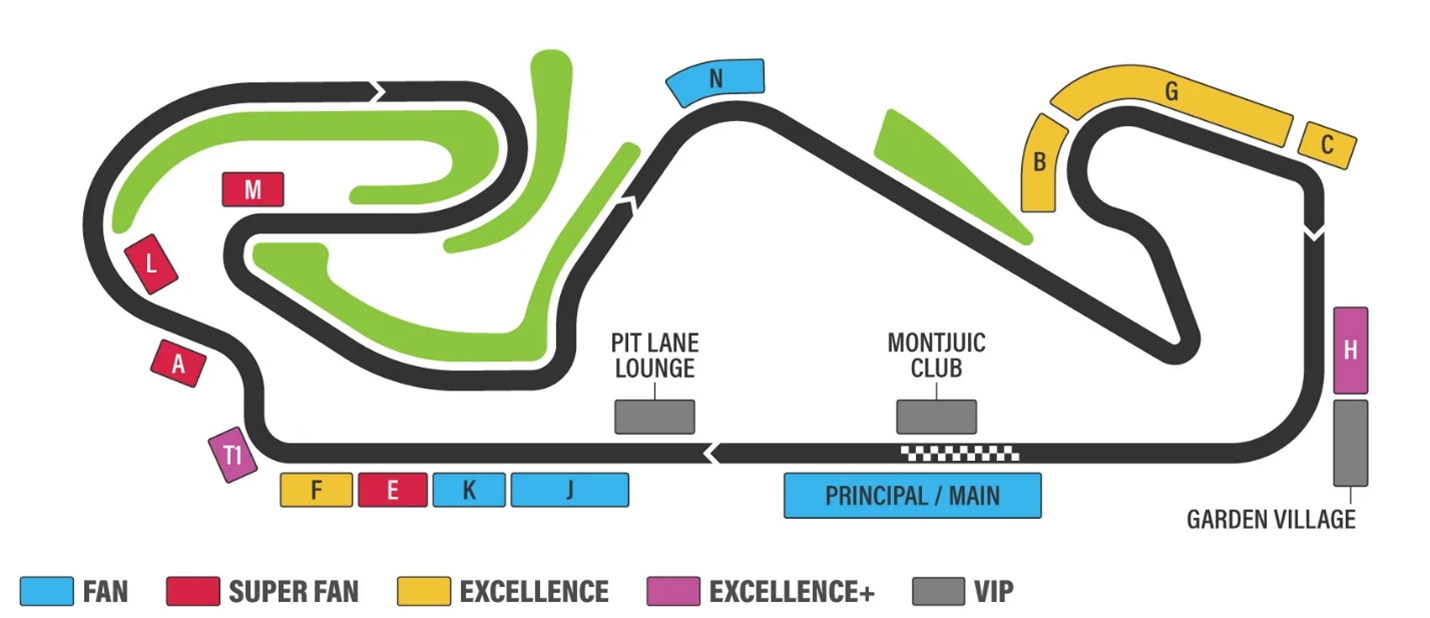 the map or the racing track of the catalan motogp