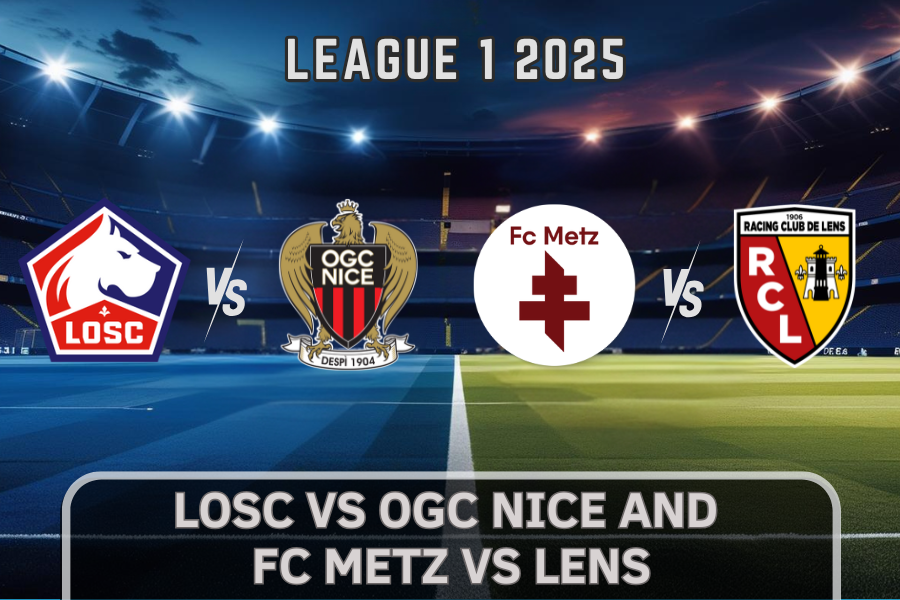 the official logos of lens and metz and lille and nice football team