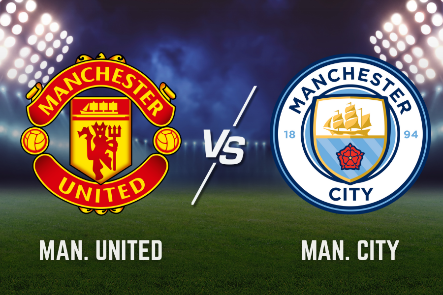 loghi ufficiali delle squadre di calcio del Manchester United e del Manchester City