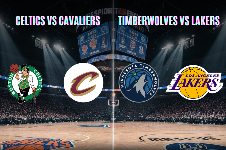 nba matches between celtics and cavaliers and lakers and timberwolves