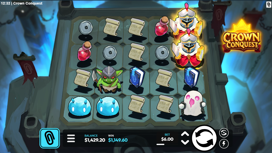 Crown Conquest Slot-Spieloberfläche