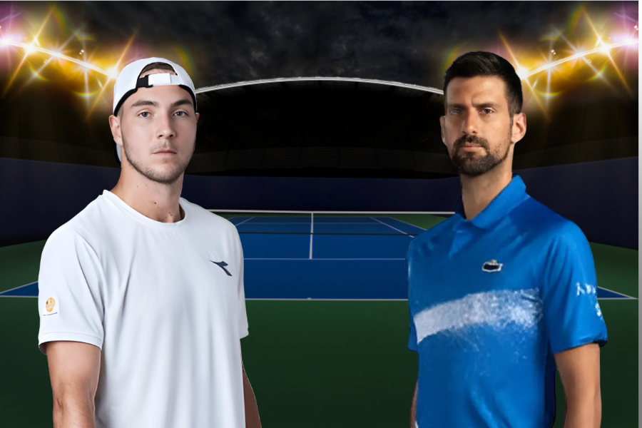 οι εικόνες των Novak Djokovic και Jan-Lennard Struff