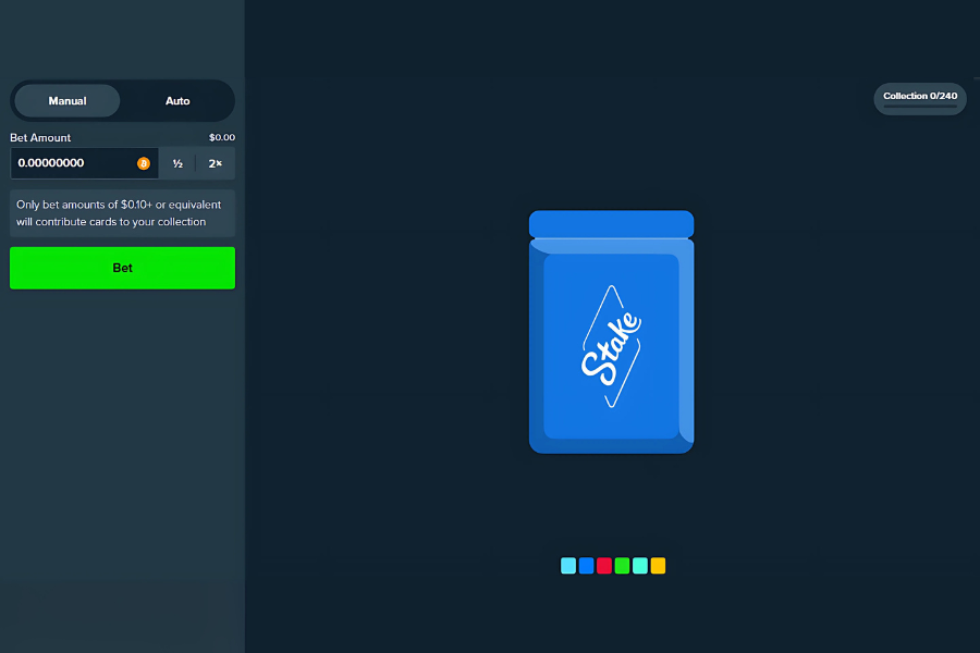 the play interface of packs stake.com original game