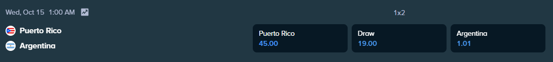 betting odds for puerto rico and argentina