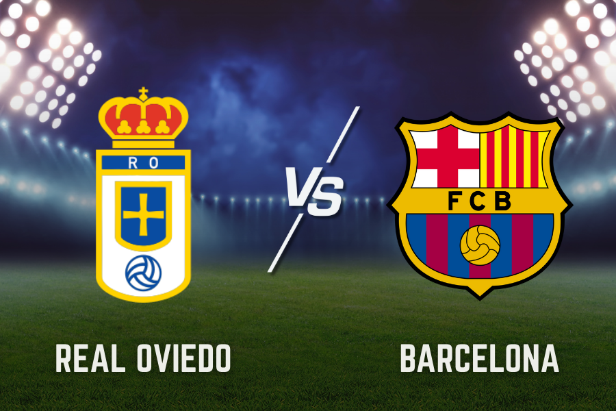 oficjalne loga Barcelony i Realu Oviedo