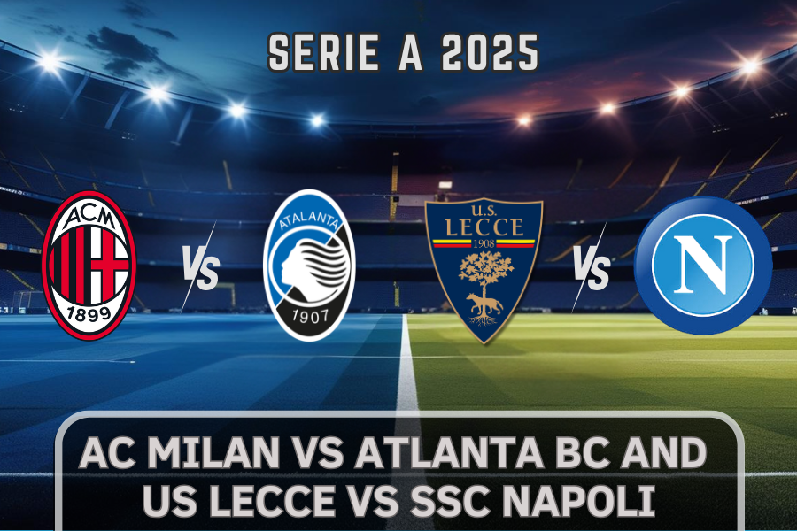 ac milan and atlanta and napoli and lecce official football logos