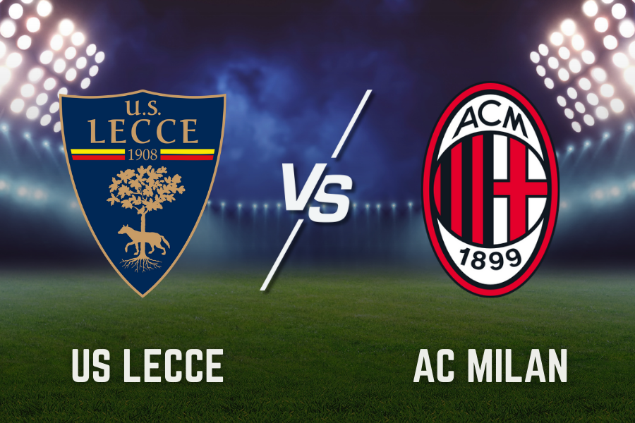 official logos of us lecce and ac milan football teams