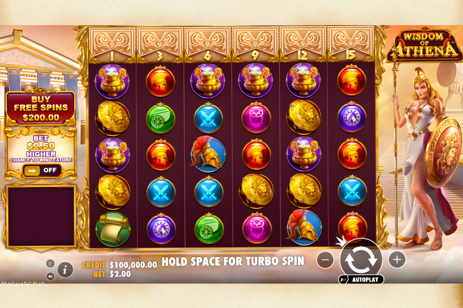 demo play of wisdom of athena on stake