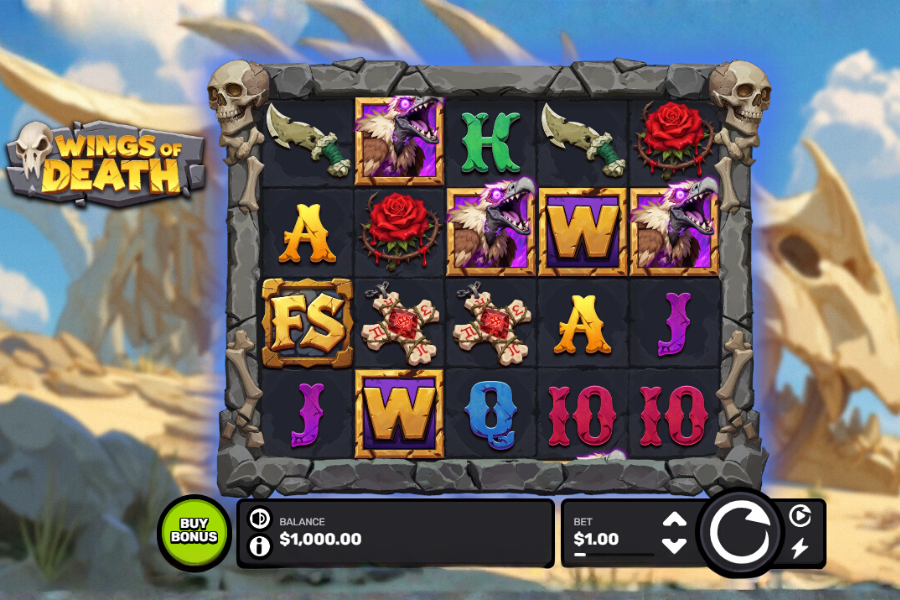 demo play of wings of death slot on stake.com