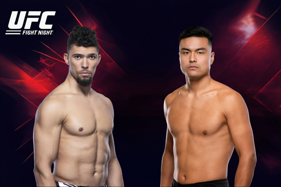 the images of johnny walker and zhang mingyang ufc fighters