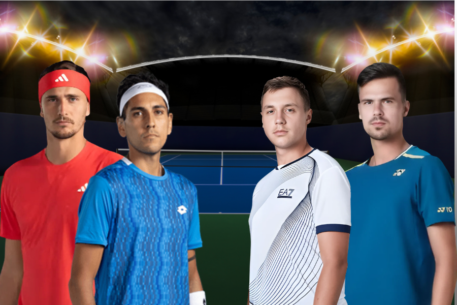 immagini di daniel altmaier e hamad medjedovic e alexander zverev e Alejandro Tabilo