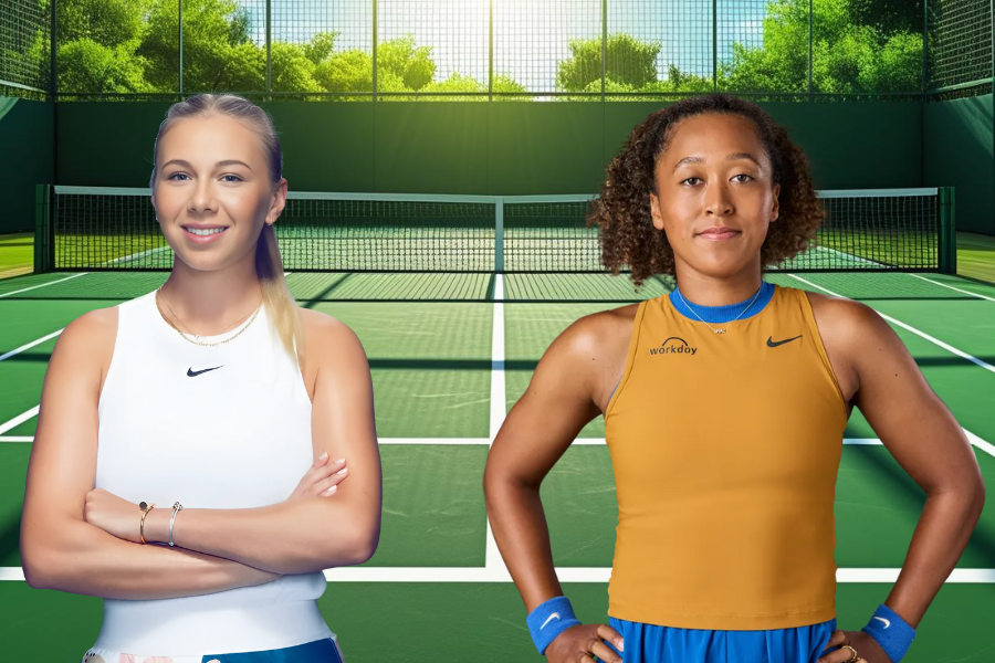 images of aryna sabalenka and jessica pegula in a tennis court